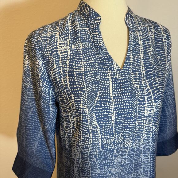 Soft Surroundings Brigitte Blue Ombre Tunic Top Lightweight Lagenlook Coastal PS - Picture 10 of 11